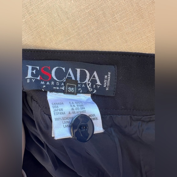 Vintage 80's Escada Wool Pencil Skirt Navy Blue Size 36 - Picture 8 of 12